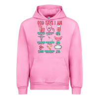Fuchsia Pink god says i am Urban Hoodie - texasbilliewilder