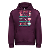 Mauve Wine god says i am Urban Hoodie - texasbilliewilder