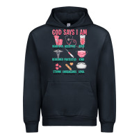Navy god says i am Urban Hoodie - texasbilliewilder