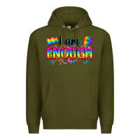 Army Green i am enough Premium Hoodie - Zillion Design Studio
