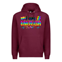 Burgundy i am enough Premium Hoodie - Zillion Design Studio