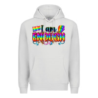 Dove Grey i am enough Premium Hoodie - Zillion Design Studio