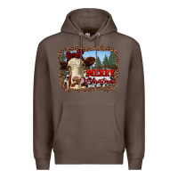 Coffee merry christmas heifer cow with farm Premium Hoodie - RanaPortraitStore