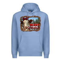 Colony Blue merry christmas heifer cow with farm Premium Hoodie - RanaPortraitStore