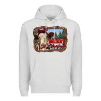 Dove Grey merry christmas heifer cow with farm Premium Hoodie - RanaPortraitStore