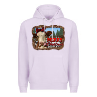 Lilac merry christmas heifer cow with farm Premium Hoodie - RanaPortraitStore