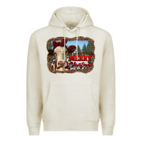 Oatmeal Heather merry christmas heifer cow with farm Premium Hoodie - RanaPortraitStore