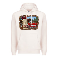 Pale Pink merry christmas heifer cow with farm Premium Hoodie - RanaPortraitStore
