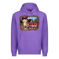 Purple merry christmas heifer cow with farm Premium Hoodie - RanaPortraitStore