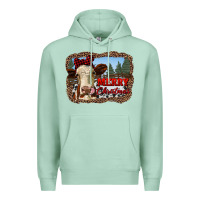 Seafoam merry christmas heifer cow with farm Premium Hoodie - RanaPortraitStore