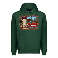 Sports Green merry christmas heifer cow with farm Premium Hoodie - RanaPortraitStore