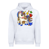 White autism unicorn Urban Hoodie - Zillion Design Studio