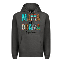 Charcoal Heather mama of drama girl mom Premium Hoodie - texasbilliewilder