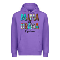 Purple mama of drama girl mom Premium Hoodie - texasbilliewilder