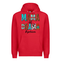 Red mama of drama girl mom Premium Hoodie - texasbilliewilder