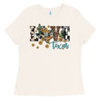 Bone love texas map sunflower cactus cowhide leopard Ladies Tee - Artiststas