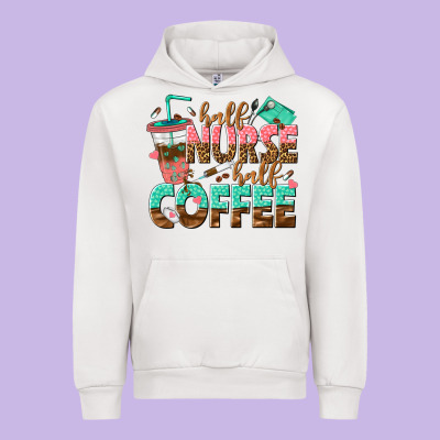 Half Nurse Half Coffee Urban Hoodie Designed By Texasbilliewilder