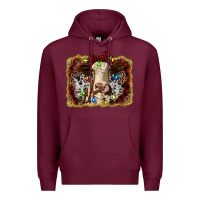 Burgundy heifer cow christmas western background Premium Hoodie - RanaPortraitStore