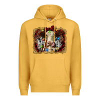 Mustard heifer cow christmas western background Premium Hoodie - RanaPortraitStore