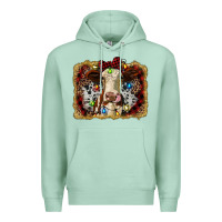 Seafoam heifer cow christmas western background Premium Hoodie - RanaPortraitStore