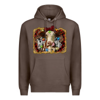 Coffee heifer cow christmas western background Premium Hoodie - RanaPortraitStore