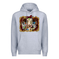Heather Grey heifer cow christmas western background Premium Hoodie - RanaPortraitStore