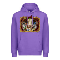 Purple heifer cow christmas western background Premium Hoodie - RanaPortraitStore