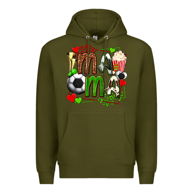 Mama Soccer With Popcorn Premium Hoodie by texasbilliewilder | Teevron