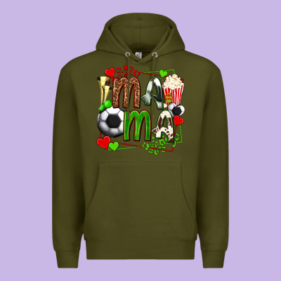 Mama Soccer With Popcorn Premium Hoodie Designed By Texasbilliewilder