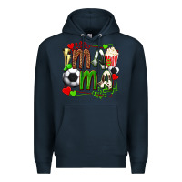 Navy mama soccer with popcorn Premium Hoodie - texasbilliewilder