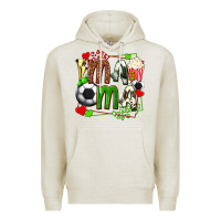 Oatmeal Heather mama soccer with popcorn Premium Hoodie - texasbilliewilder