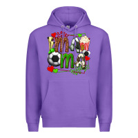 Purple mama soccer with popcorn Premium Hoodie - texasbilliewilder