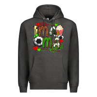 Charcoal Heather mama soccer with popcorn Premium Hoodie - texasbilliewilder