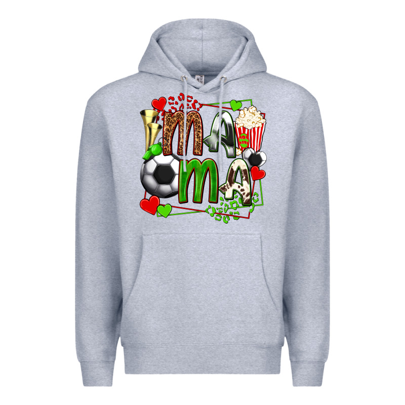 Mama Soccer With Popcorn Premium Hoodie by texasbilliewilder | Teevron