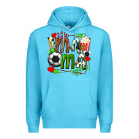 Ocean Blue mama soccer with popcorn Premium Hoodie - texasbilliewilder