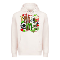 Pale Pink mama soccer with popcorn Premium Hoodie - texasbilliewilder