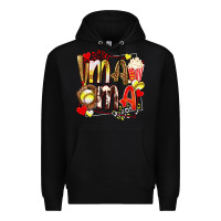 Black mama softball baseball with popcorn Premium Hoodie - texasbilliewilder