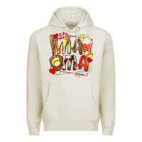 Oatmeal Heather mama softball baseball with popcorn Premium Hoodie - texasbilliewilder