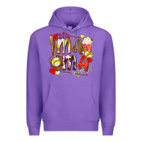 Purple mama softball baseball with popcorn Premium Hoodie - texasbilliewilder