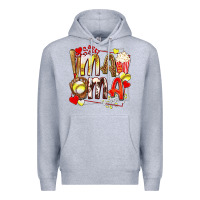 Heather Grey mama softball baseball with popcorn Premium Hoodie - texasbilliewilder