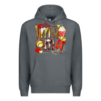 Rock mama softball baseball with popcorn Premium Hoodie - texasbilliewilder