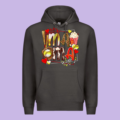 Mama Softball Baseball With Popcorn Premium Hoodie Designed By Texasbilliewilder