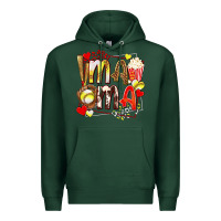 Sports Green mama softball baseball with popcorn Premium Hoodie - texasbilliewilder