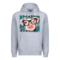 Heather Grey gemstone and cowhide pig Premium Hoodie - RanaPortraitStore