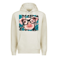 Oatmeal Heather gemstone and cowhide pig Premium Hoodie - RanaPortraitStore