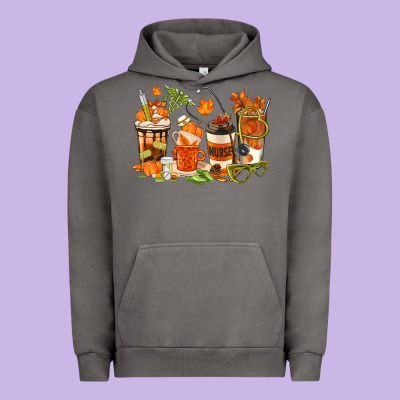 Fall Nurse Coffee Cups Urban Hoodie Designed By Texasbilliewilder