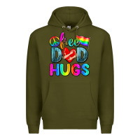 Army Green free dad hugs Premium Hoodie - Zillion Design Studio