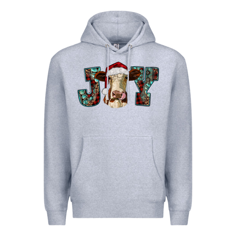 Christmas Joy With Heifer Cow Premium Hoodie by RanaPortraitStore | Teevron