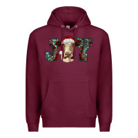 Burgundy christmas joy with heifer cow Premium Hoodie - RanaPortraitStore