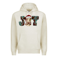 Oatmeal Heather christmas joy with heifer cow Premium Hoodie - RanaPortraitStore